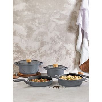 Cocinero 12050 7 Parça Seramik Gri Tencere Seti