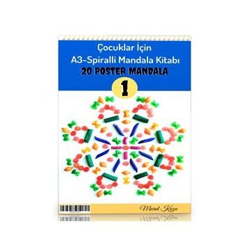 Çocuklar İçin A-3 Spiralli Mandala Kitabı-1 Enine Boyuna Eğitim