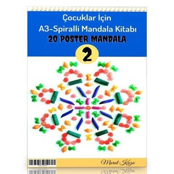 Çocuklar İçin A-3 Spiralli Mandala Kitabı-2 Enine Boyuna Eğitim