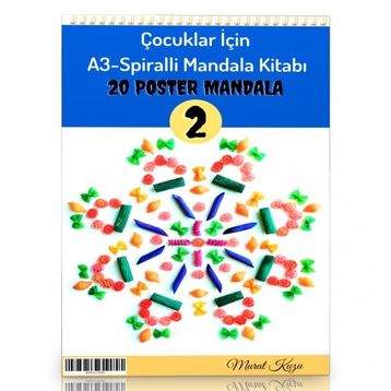 Çocuklar İçin A-3 Spiralli Mandala Kitabı-2 Enine Boyuna Eğitim
