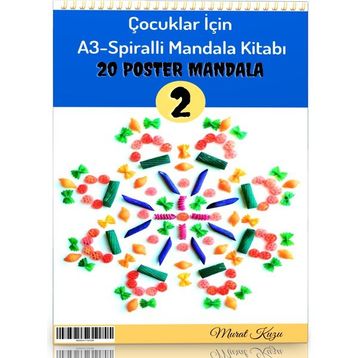 Çocuklar İçin A-3 Spiralli Mandala Kitabı-2 Enine Boyuna Eğitim