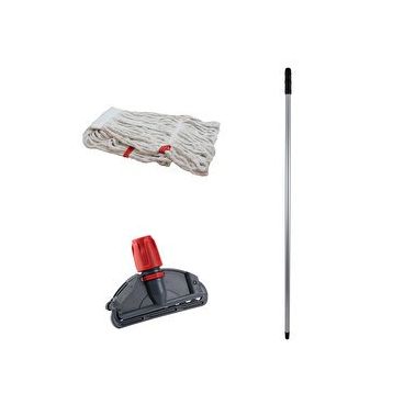 Cod-Ex 450 gr 17 cm Beyaz Islak Mop + Metal Sap + Mop Tutucu
