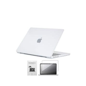 Codegen Apple 14" Macbook Pro M1 A2442 Beyaz Carbon Fiber Dizayn Kılıf Koruyucu Kapak +Film