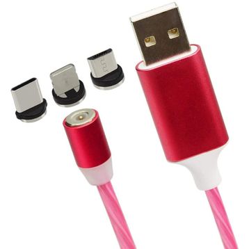 Codegen CDG-CNV82 3in1 Lightning-Micro USB-Type C Mıknatıslı Kırmızı Ledli Şarj Data Kablosu