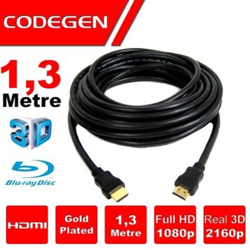 Codegen CPS13 1.3 M Siyah HDMI Kablo