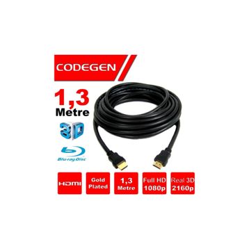 Codegen CPS13 1.3 M Siyah HDMI Kablo