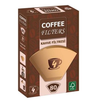 Coffee Filters 1/2 2 Numara Brown 80 Adet Filtre Kahve Kağıdı