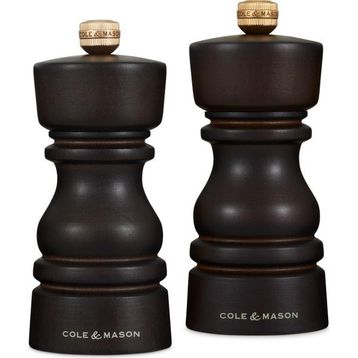 Cole & Mason London Çikolata Renkli Ahşap 130 mm Tuz ve Biber Değirmenleri