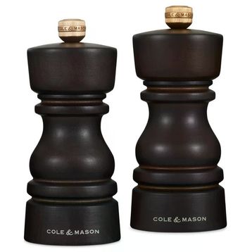 Cole & Mason London Çikolata Renkli Ahşap 130 mm Tuz ve Biber Değirmenleri