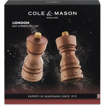 Cole & Mason Londra Doğal Kayın 130 mm Tuz ve Karabiber Değirmenleri