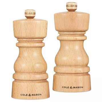 Cole & Mason Londra Doğal Kayın 130 mm Tuz ve Karabiber Değirmenleri