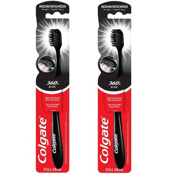 Colgate 360 Siyah Charcoal Orta 2 Adet Diş Fırçası