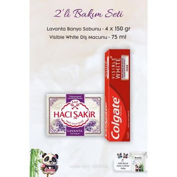 Colgate H. Şakir Lavanta Kokulu Banyo Sabunu 4x150 gr +75 ml Visible White Görünür Beyazlık Diş Macunu