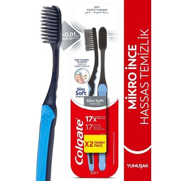 Colgate Mikro İnce Charcoal Derin ve Hassas Temizlik Yumuşak 2'li Diş Fırçası
