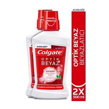 Colgate Optic White Kalıcı Beyazlık Beyazlatıcı 2x500 ml Diş Macunu Ağız Bakım Suyu