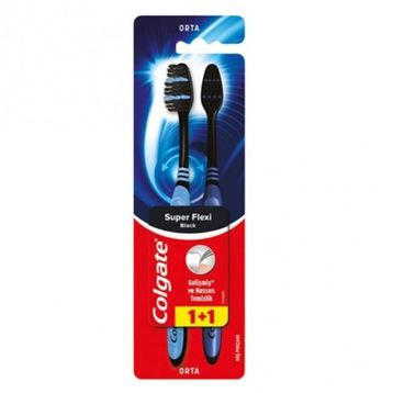 Colgate Süper Flexi Siyah 1+1 Orta Diş Fırçası