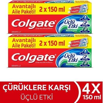 Colgate Üçlü Etki 4x150 ml Diş Macunu