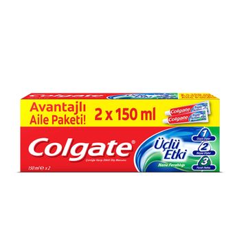 Colgate Üçlü Etki Çürüklere Karşı Koruma 150 ml x 2 Adet Diş Macunu