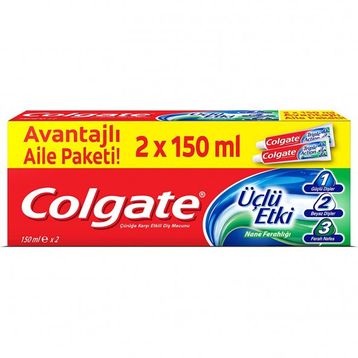 Colgate Üçlü Etki Çürüklere Karşı Koruma 150 ml x 2 Adet Diş Macunu