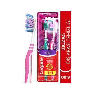 Colgate Zigzag 1+1 Medium Mavi Mor Diş Fırçası