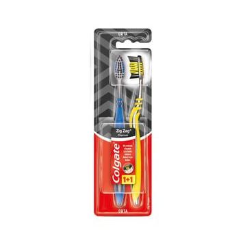Colgate ZigZag Charcoal 1+1 Orta Diş Fırçası