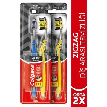 Colgate Zigzag Charcoal Diş Arası Temizliği Orta 1+1 2 Adet Diş Fırçası