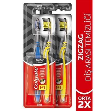 Colgate Zigzag Charcoal Diş Arası Temizliği Orta 1+1 2 Adet Diş Fırçası