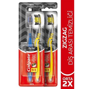 Colgate Zigzag Charcoal Diş Arası Temizliği Orta 1+1 2 Adet Diş Fırçası