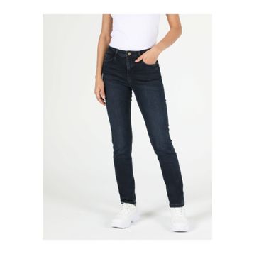 Colin's 703 Carla Orta Bel Düz Paça Slim Fit Koyu Mavi Kadın Jean Pantolon