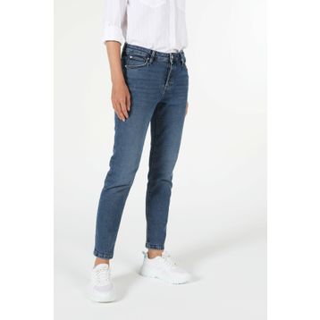 Colin's 703 Carla Orta Bel Düz Paça Slim Fit Koyu Mavi Kadın Jean Pantolon