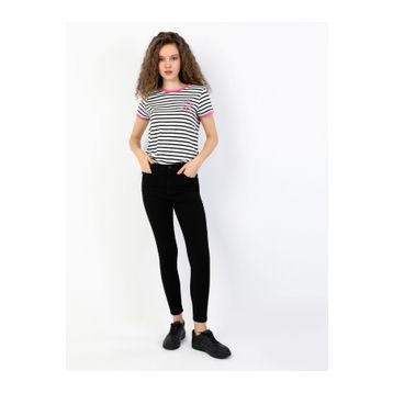 Colin's 760 Diana Yüksek Bel Dar Paça Süper Slim Fit Siyah Kadın Jean Pantolon