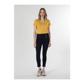 Colin's 760 Diana Yüksek Bel Dar Paça Süper Slim Fit Siyah Kadın Jean Pantolon