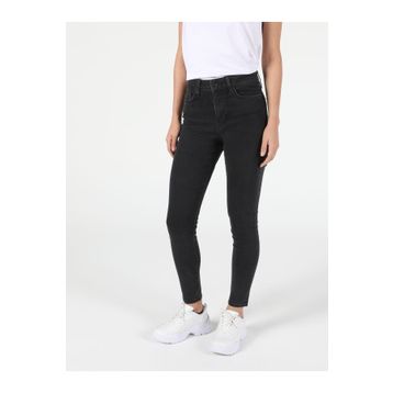 Colin's 760 Diana Yüksek Bel Dar Paça Süper Slim Fit Siyah Kadın Jean Pantolon