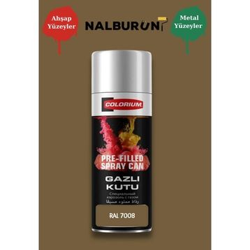 Colorıum Ral 7008 Haki Gri 213 400 ml Özel Renklendirilmiş Selülozik Parlak Sprey Boya