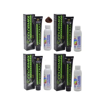 Colormax 6.34 Koyu Karamel 4'lü Saç Boyası + 90 ml Oksidan Krem