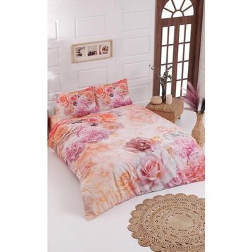 Colorpool Floral Touch 200x220 cm Somon Çift Kişilik Nevresim Takımı