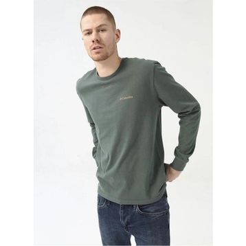Columbia CS0354-353 Basic Sm Logo Ls Tee Yeşil Erkek T-shirt