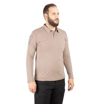 Combat Tactical 802 Pike Polo Yaka Uzun Kollu Taktik Bej Tişört