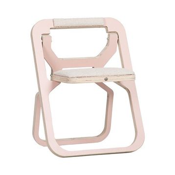 Comfy Delux Mini Katlanabilir Pembe Yer Kaplamayan Plywood Kamp Sandalyesi