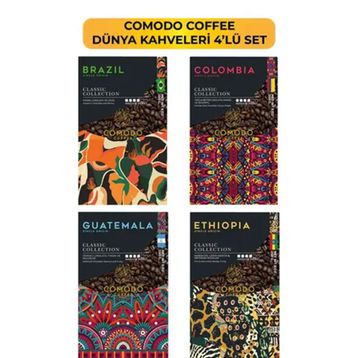 Comodo Coffee 4'lü Dünya Kahveleri Çekirdek Filtre Kahve