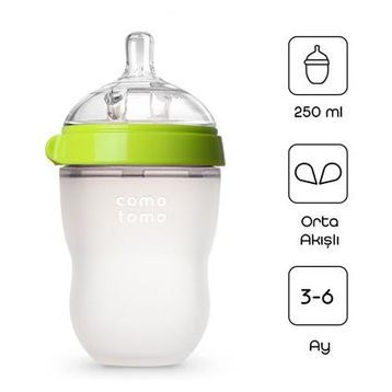 Comotomo 250 ml 3-6 Ay Yeşil Antikolik Silikon Biberon