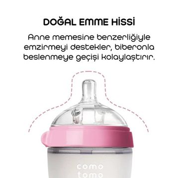 Comotomo 250 ml Antikolik 3-6 Ay Pembe Silikon Biberon