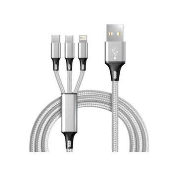 Concord 2.4 A 120 cm 3 Çıkışlı Mikro Usb Lightning Type-C Kablo