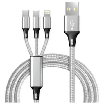 Concord 2.4 A 120 cm 3 Çıkışlı Mikro Usb Lightning Type-C Kablo