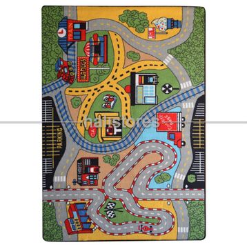 Confetti Race Yeşil 100x150 cm Çocuk Halısı