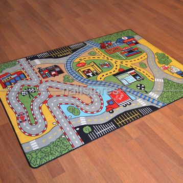 Confetti Race Yeşil 100x150 cm Çocuk Halısı