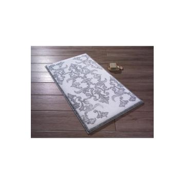 Confetti Shabby Damask 57x100-50x57 cm Mavi Banyo Halısı