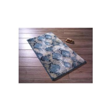 Confetti Shabby Damask 57x100-50x57 cm Mavi Banyo Halısı