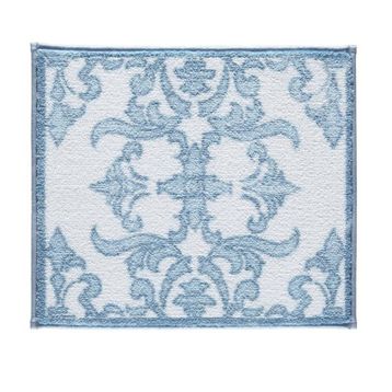 Confetti Shabby Damask 57x100-50x57 cm Mavi Banyo Halısı
