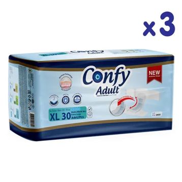 Confy Adult 30'lu 3 Paket Extra Large Yetişkin Bezi